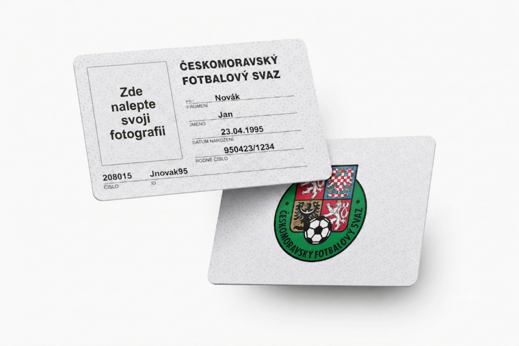 Registrační průkaz Českomoravského fotbalového svazu